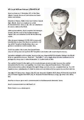 A preview of a PDF biography for Nelson, Lloyd William
